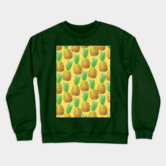 Pineapple watercolor pattern Crewneck Sweatshirt by katerinamk